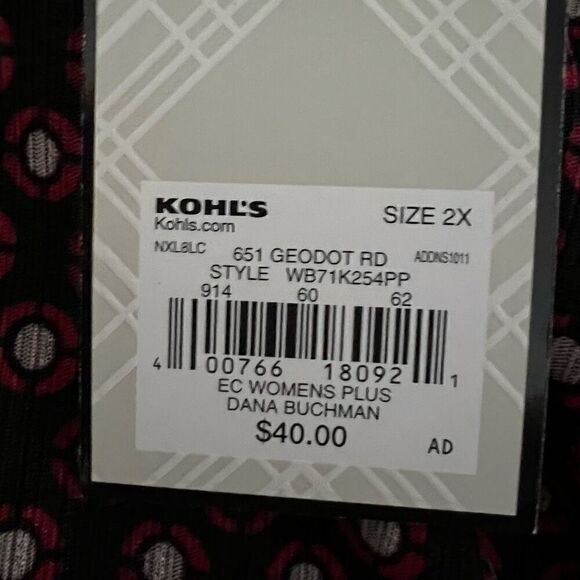 Dana Bachman, Geometric Dot Print Tunic, Asymmetrical Hemline, Women’s 2X - Picture 7 of 12